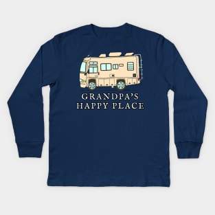 RV Motorhome GRANDPA'S HAPPY PLACE Kids Long Sleeve T-Shirt